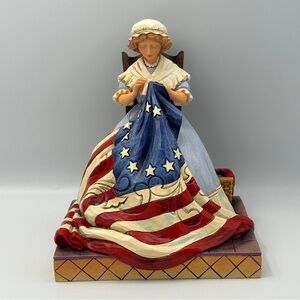 Jim Shore Patriotic July Fourth Freedoms Flag Betsy Ross 4021138 RARE 2010